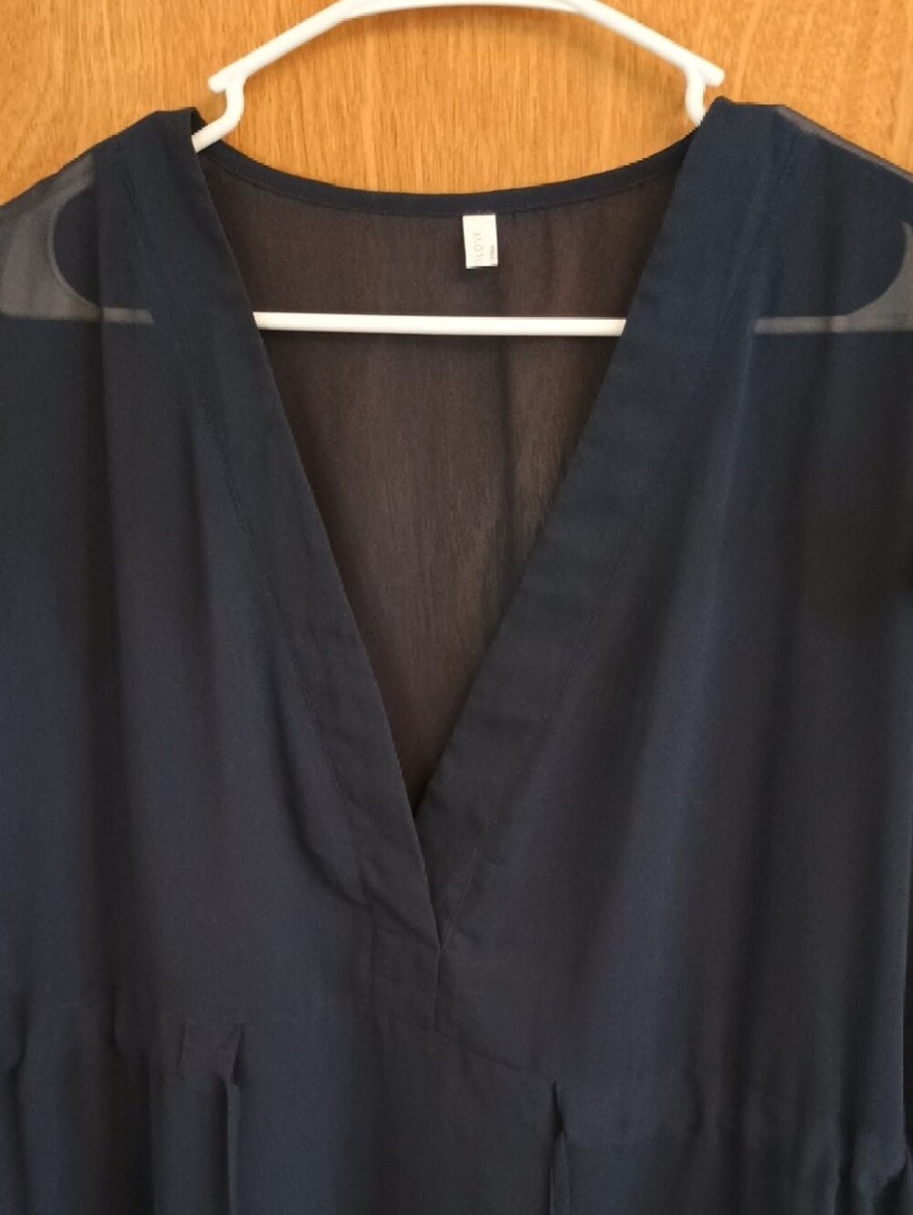 Navy V-Neck Short Sleeve Swim Cover Up - Picture 4 of 5